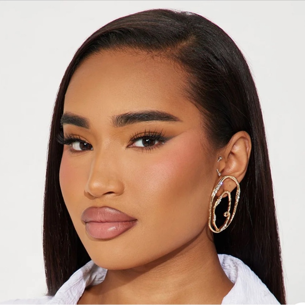 Silver Crystal Hoop Earrings